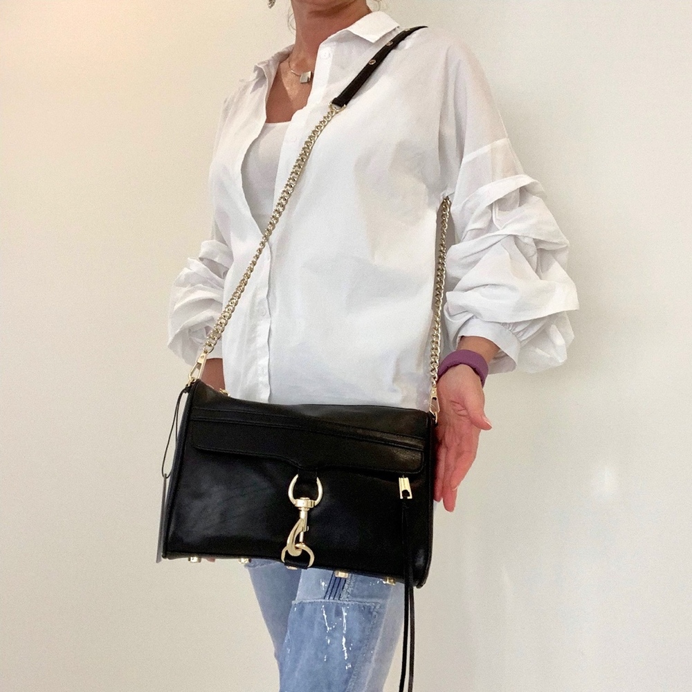 REBECCA MINKOFF BLACK & GOLD MAC CROSSBODY